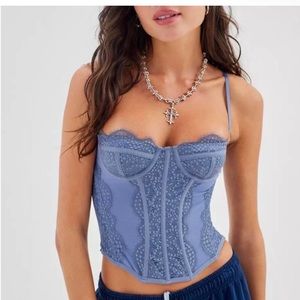 Urban outfitters corset blue